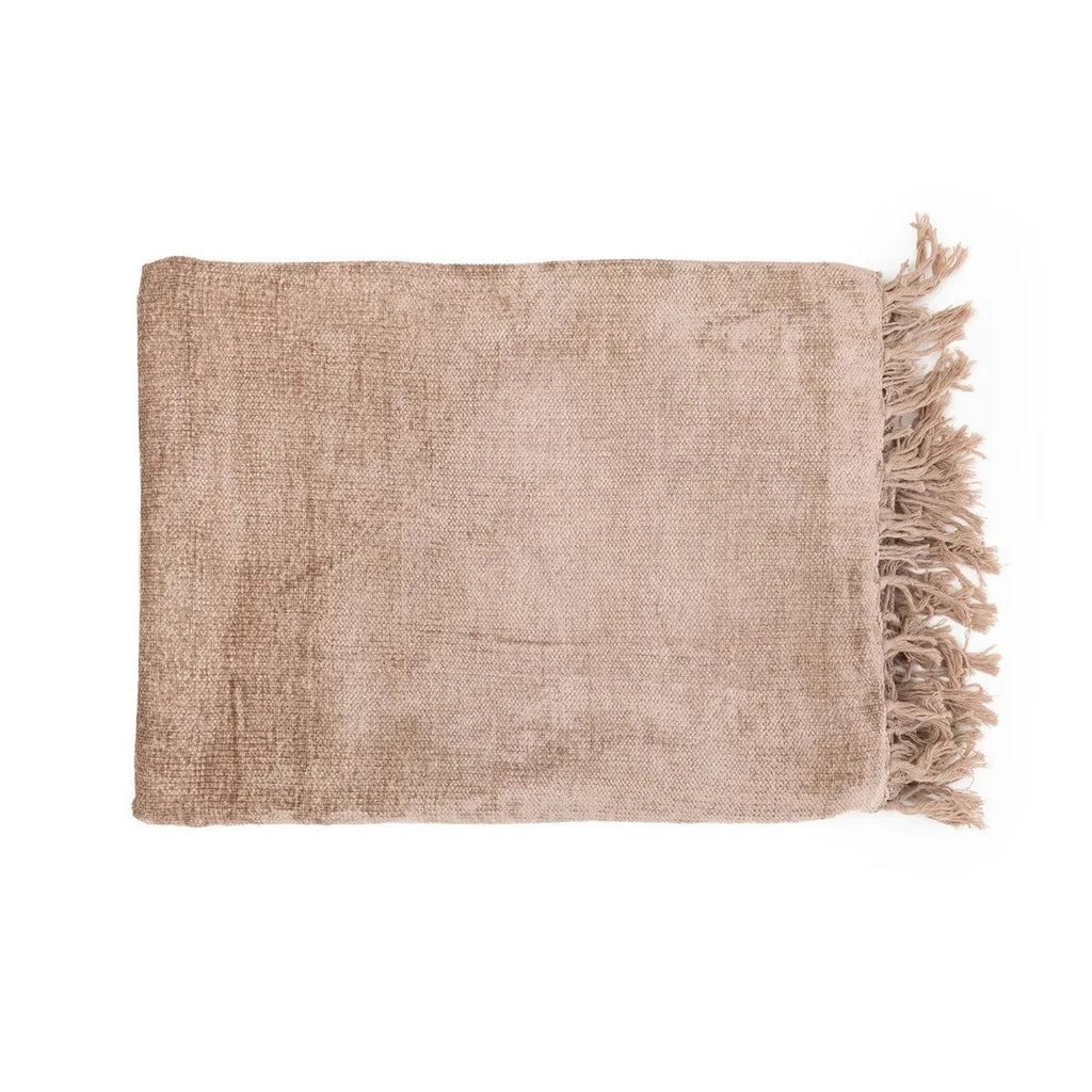 HANDGEWEBTER SAMTPLAID (BETONOPTIK)