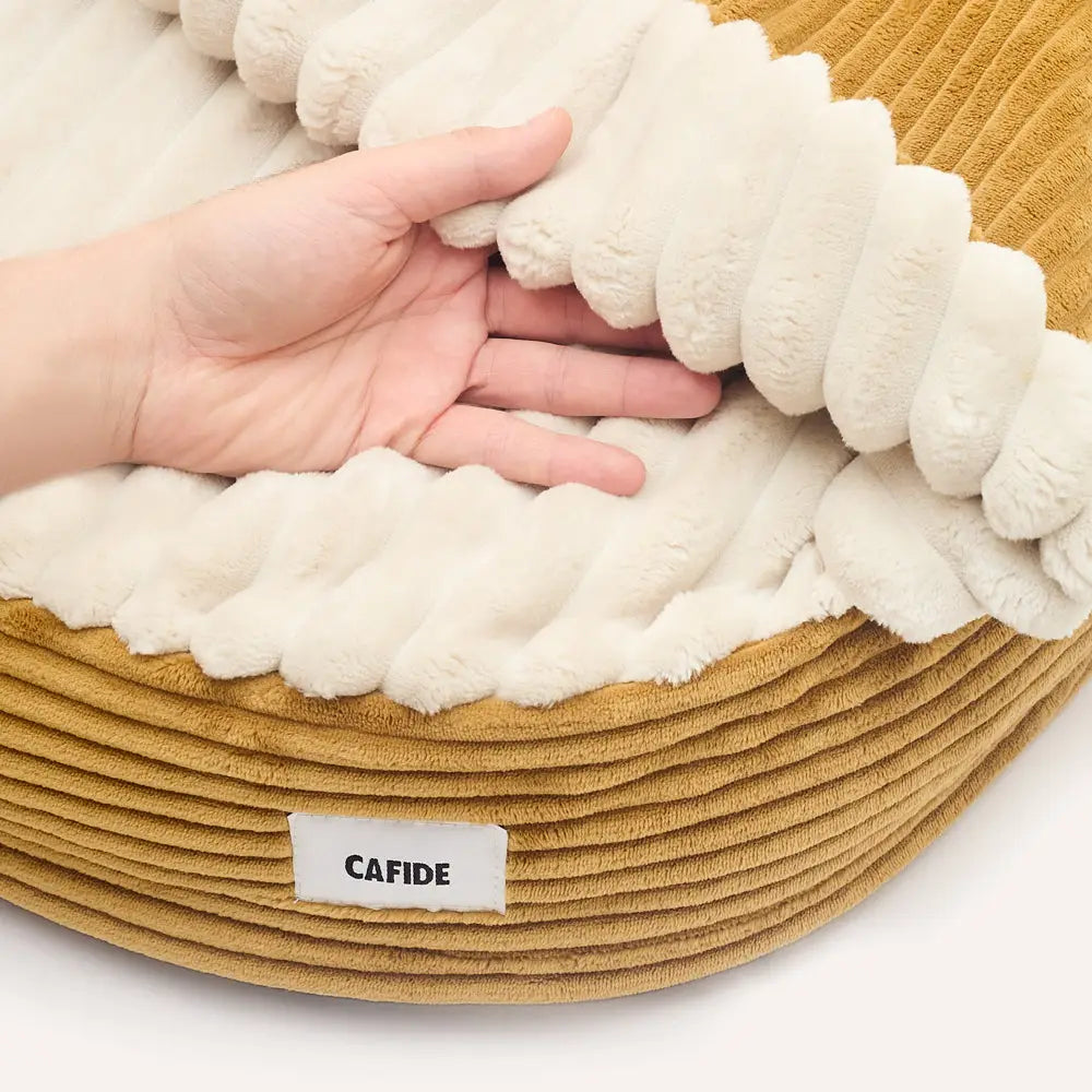 MASO HUNDEBETT MIT KAPUZE (SENF)