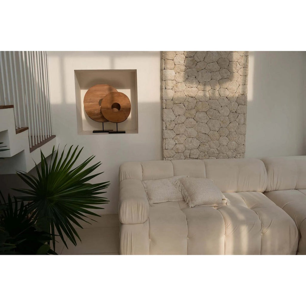 HANDGEWEBTER KISSENBEZUG (CREME) - 30 x 50cm