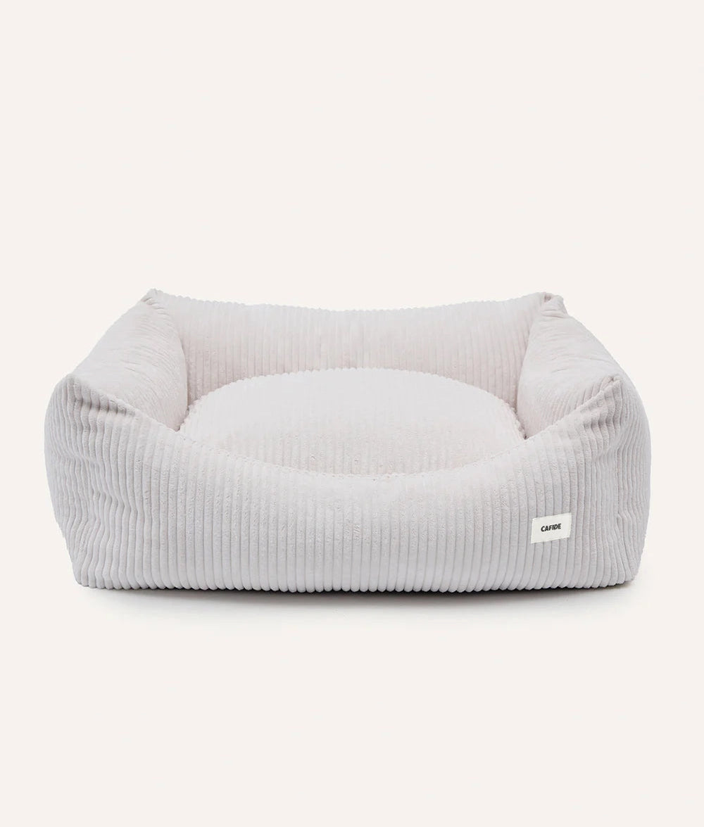 SNOZY HUNDEBETT AUS CORD (WEIß)