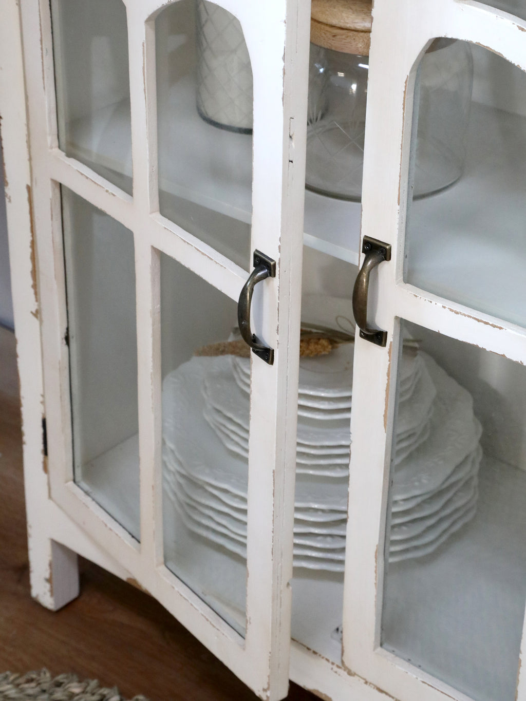 Kommode mit gebogenen Glastüren antique creme - Ansicht 5