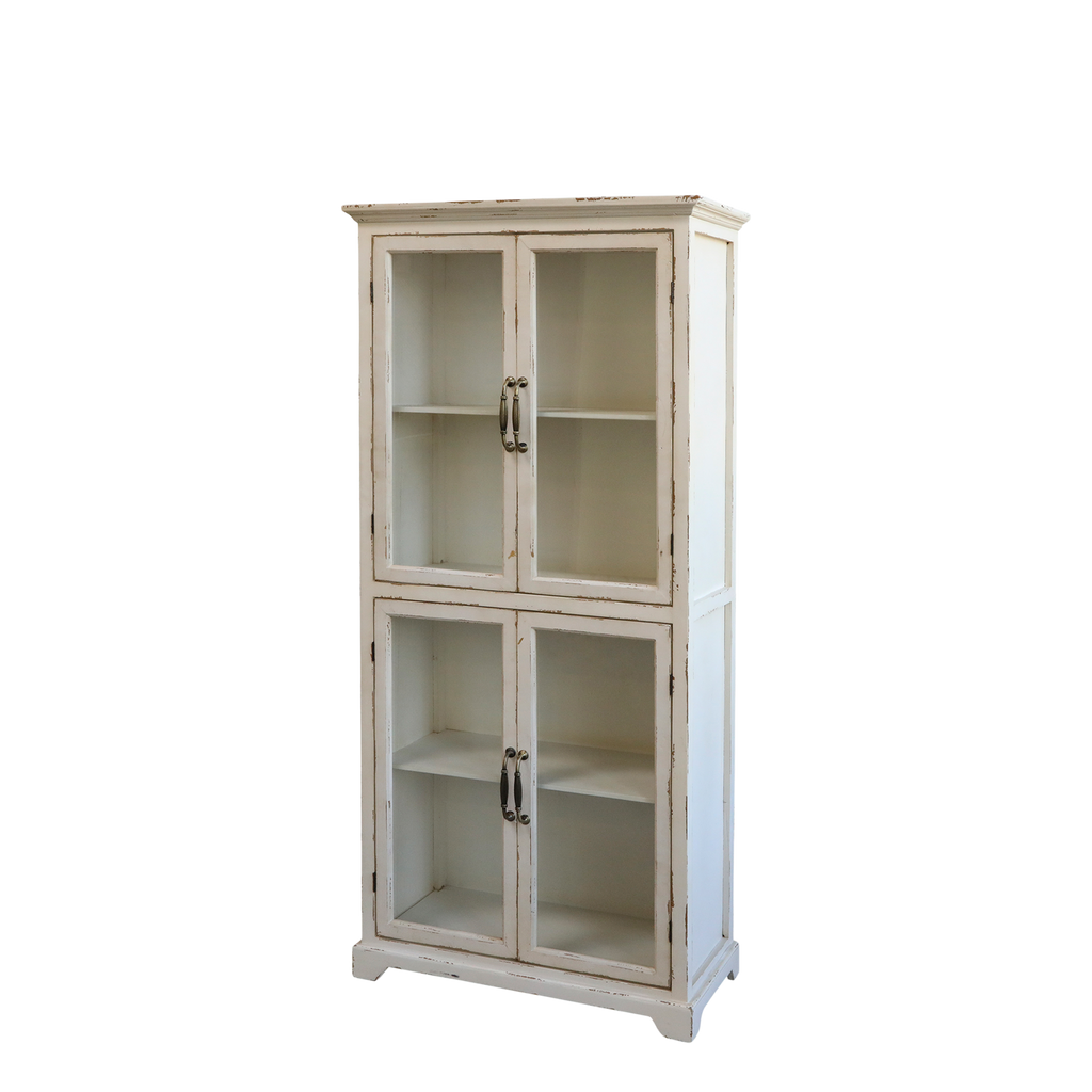 Vitrinenschrank mit 4 Glastüren antique creme - Ansicht 2