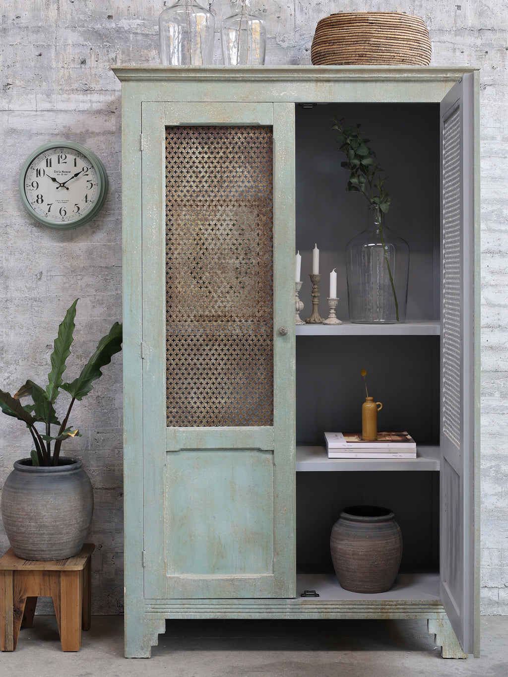 Alter französischer Wäscheschrank antique opal - Ansicht 4