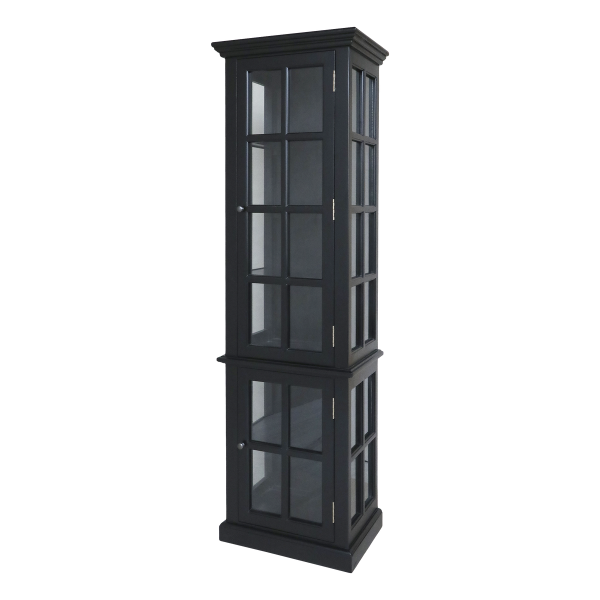 Marseille Vitrinenschrank 196x60cm schwarz - Maßzeichnung