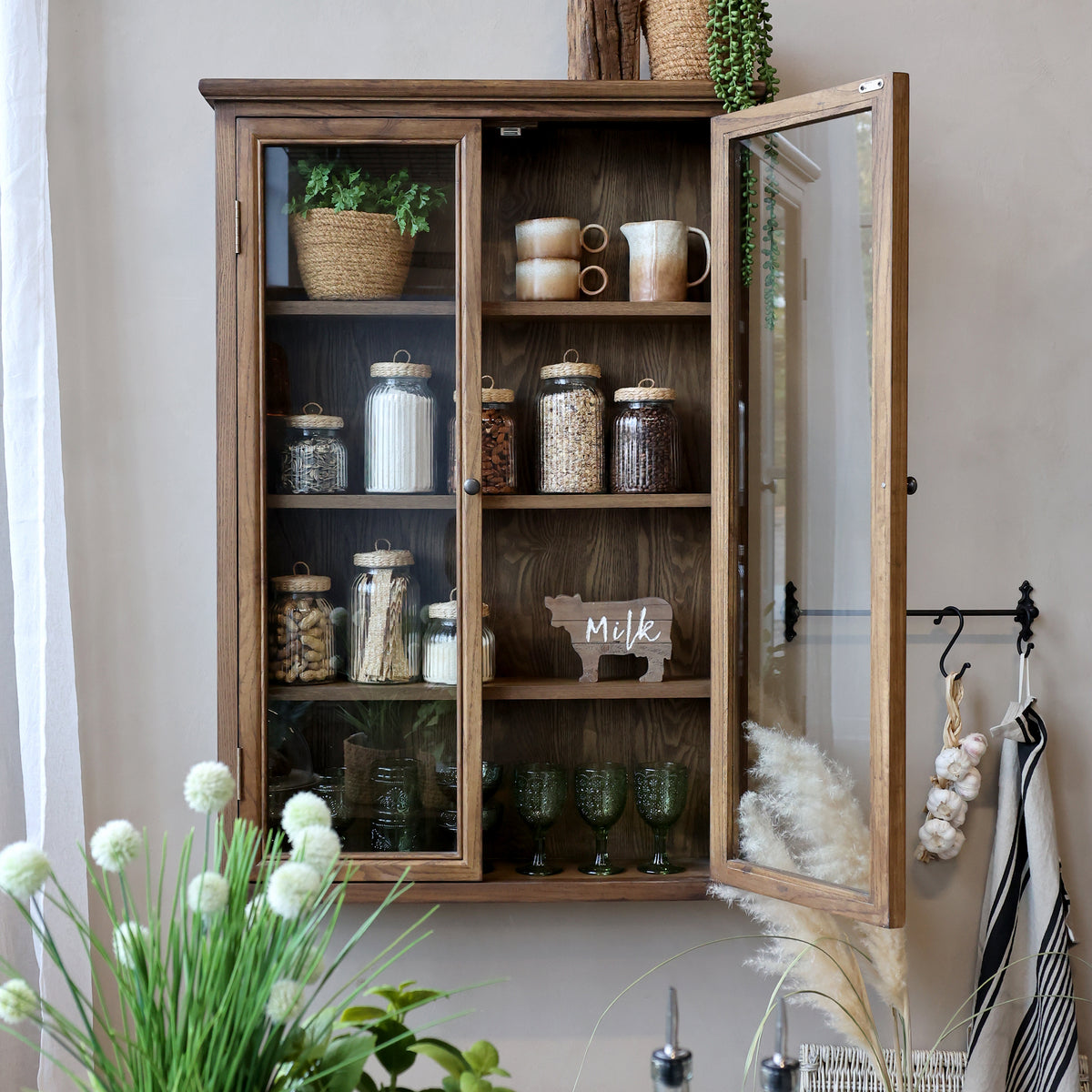 Marseille Wandschrank mit 4 Ablagen, natur