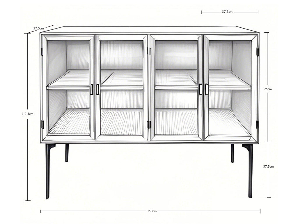 Sideboard mit 4 Türen Natur - Ansicht 9