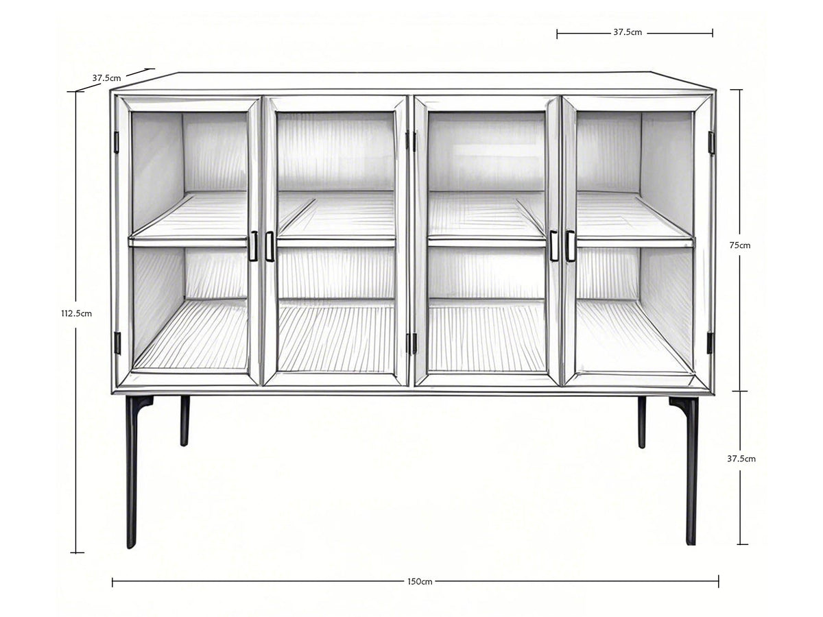Sideboard mit 4 Türen Natur - Ansicht 9