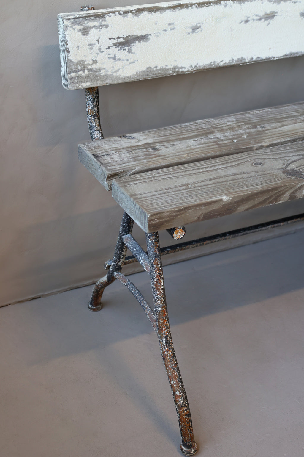 Bank aus Holz und Eisen natur - Ansicht 3