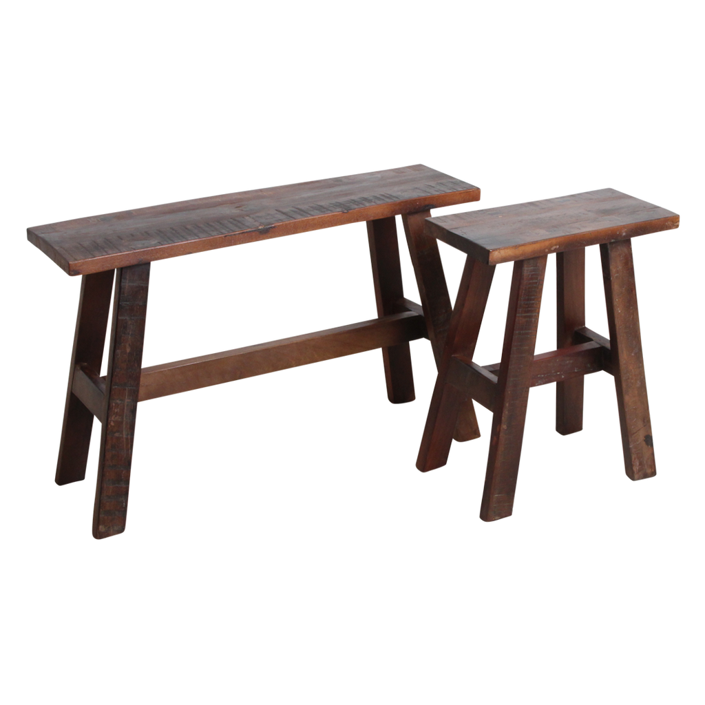 BANK AUS RECYCELTEM HOLZ - 45cm