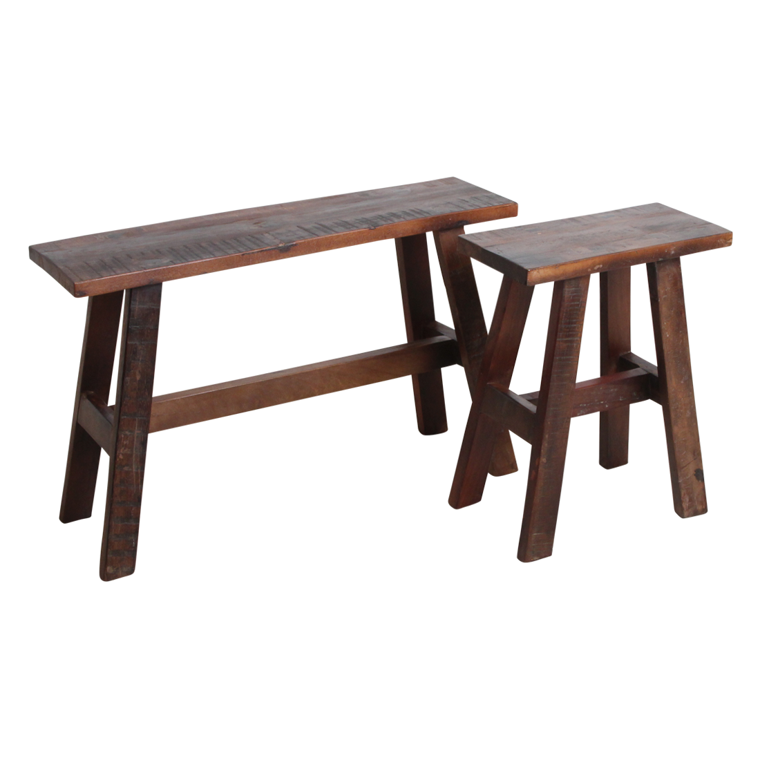 BANK AUS RECYCELTEM HOLZ - 45cm