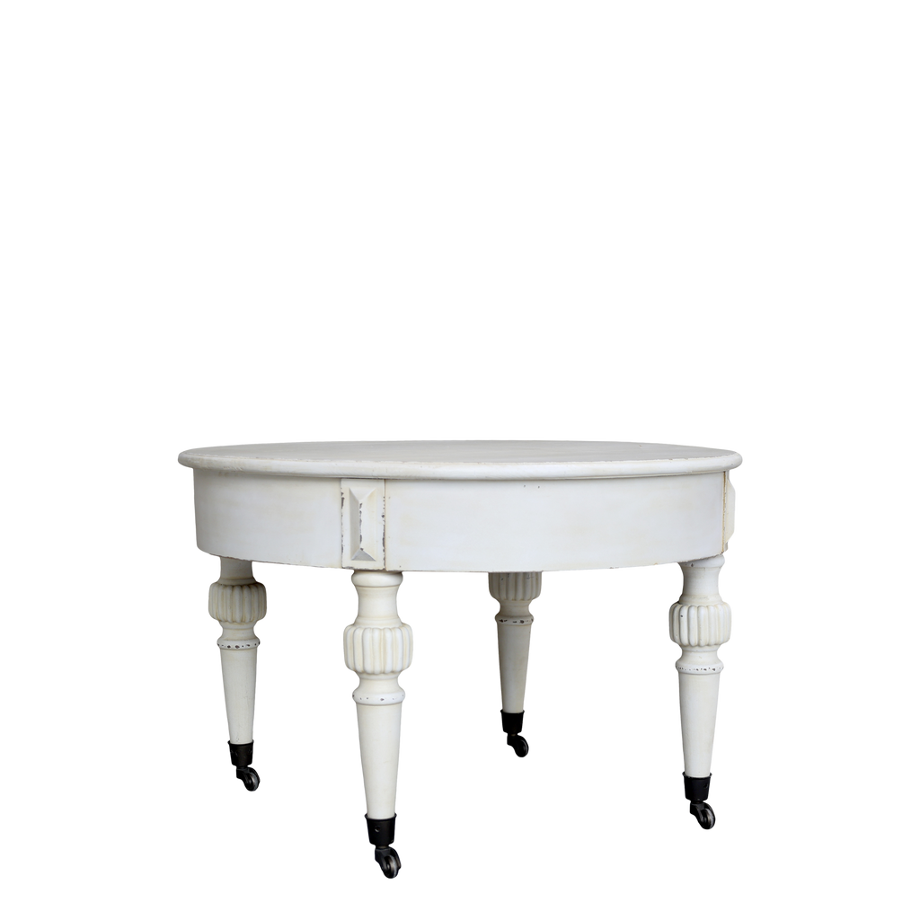 Marie Antoinette Sofatisch mit Rädern antique creme - Maßzeichnung