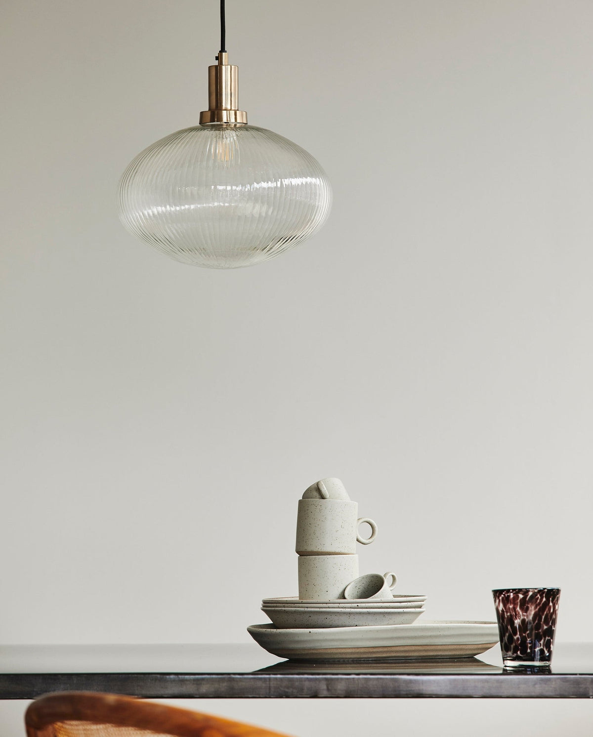 TEPIN TRINKGLAS (KLAR/BRAUN) - 6 Stk.