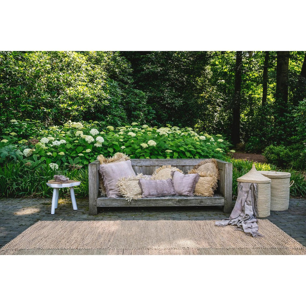 HANDGEWEBTER KISSENBEZUG (BETONSAMT) - 60x60cm