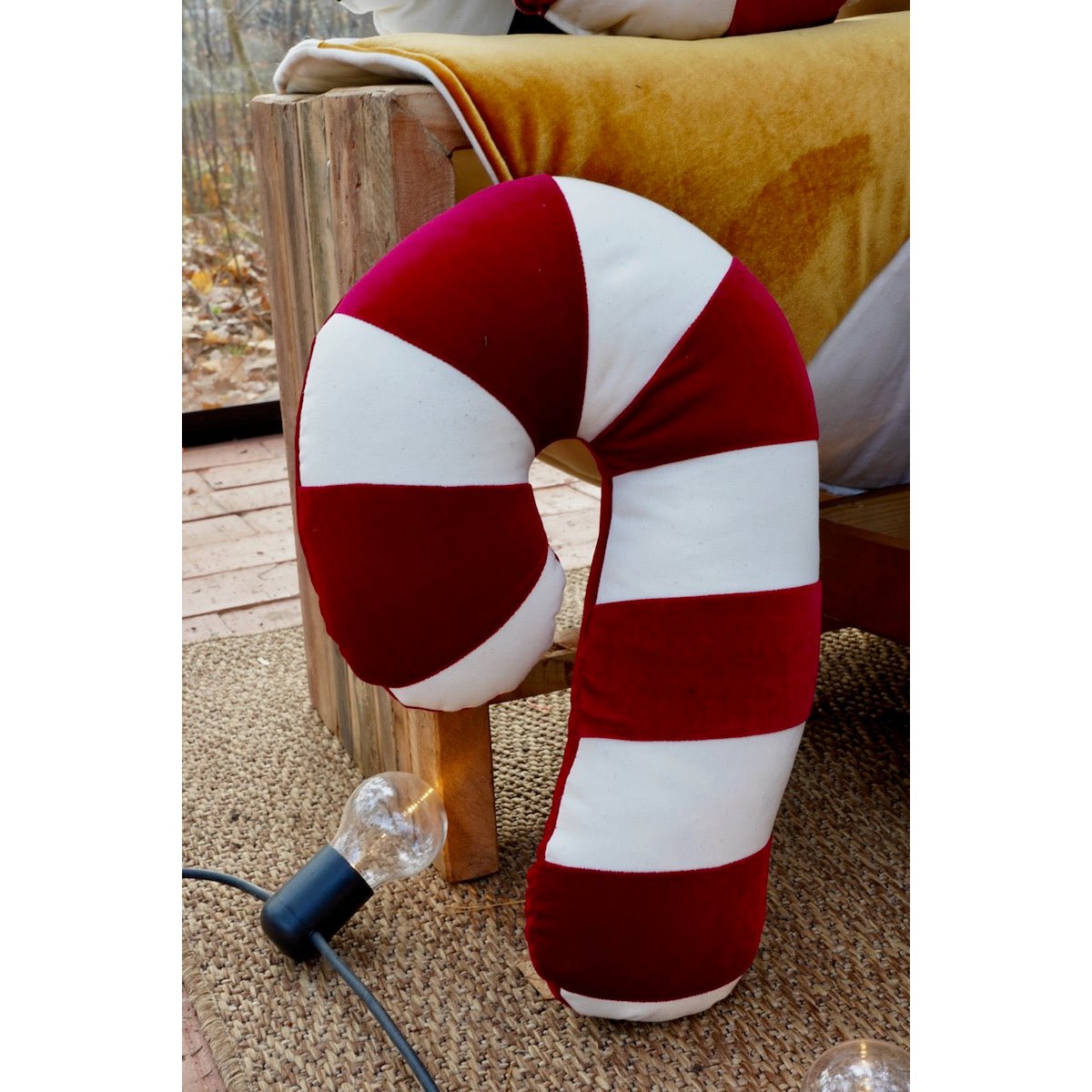 ZUCKERSTANGENKISSEN (ROT) - 45cm