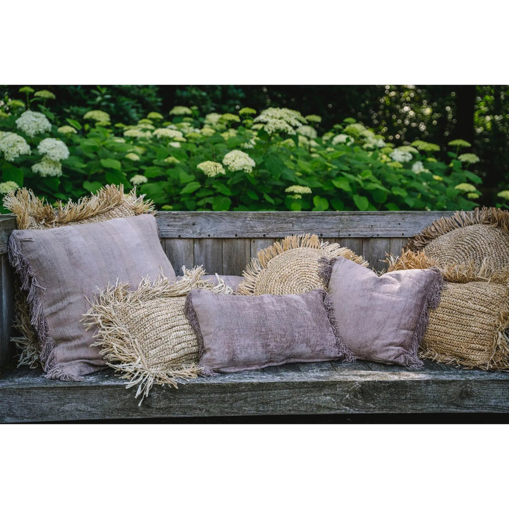 HANDGEWEBTER KISSENBEZUG (BETONSAMT) - 60x60cm