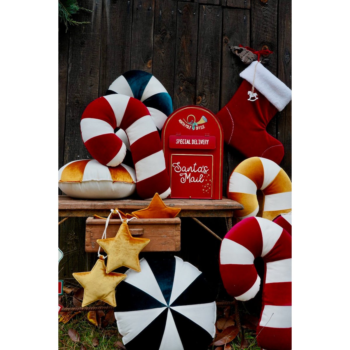 ZUCKERSTANGENKISSEN (ROT) - 45cm