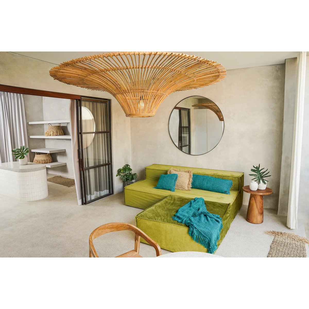 HANDGEWEBTER BAUMWOLLPLAID (TÜRKIS)