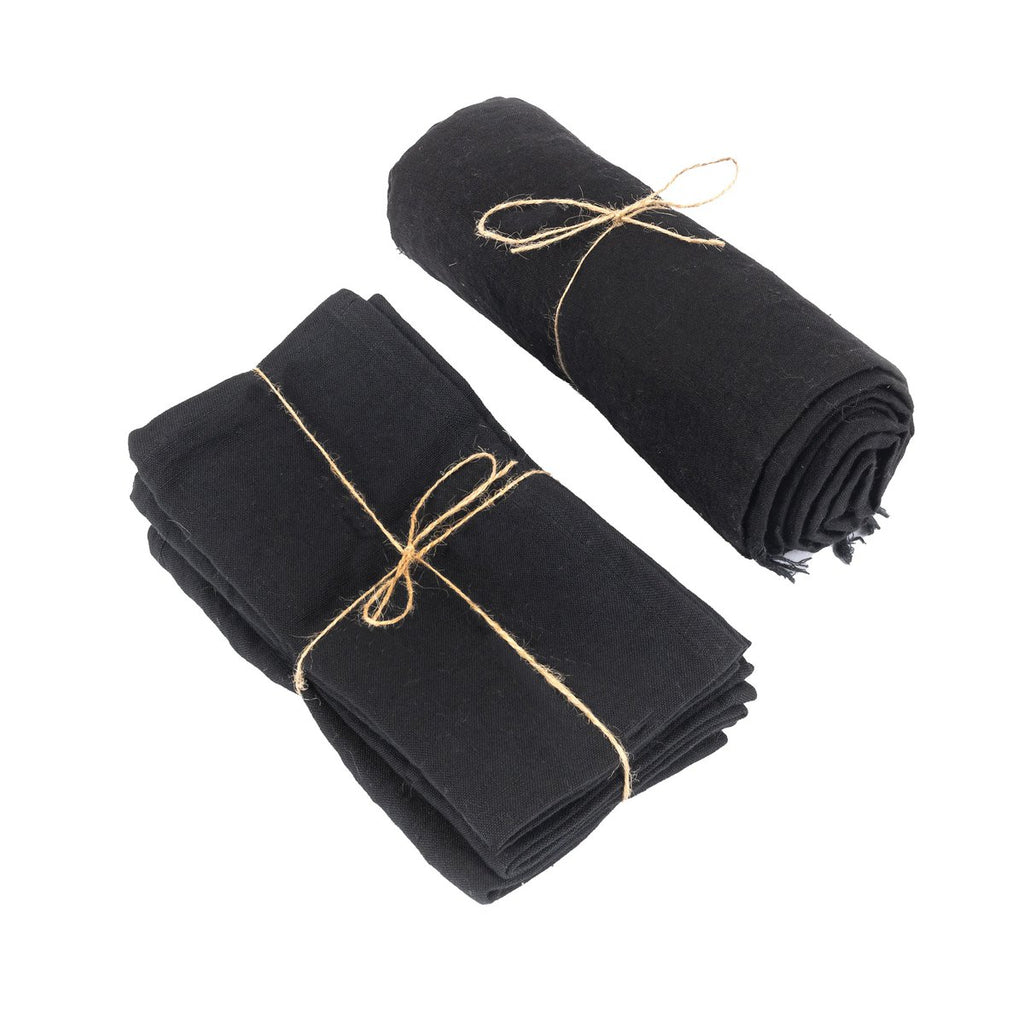 LEINENTISCHDECKE (SCHWARZ) - 180x300cm