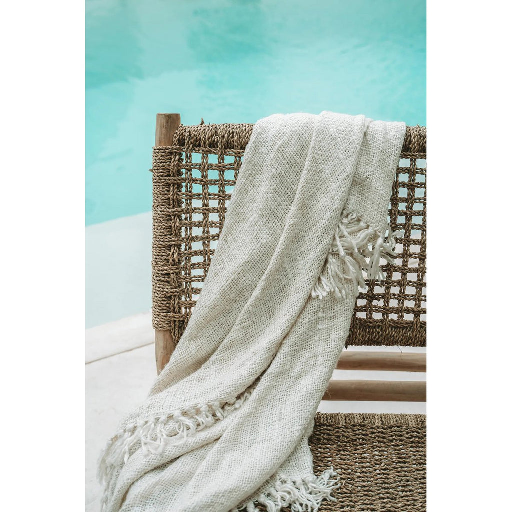 HANDGEWEBTER BAUMWOLLPLAID (BEIGE)