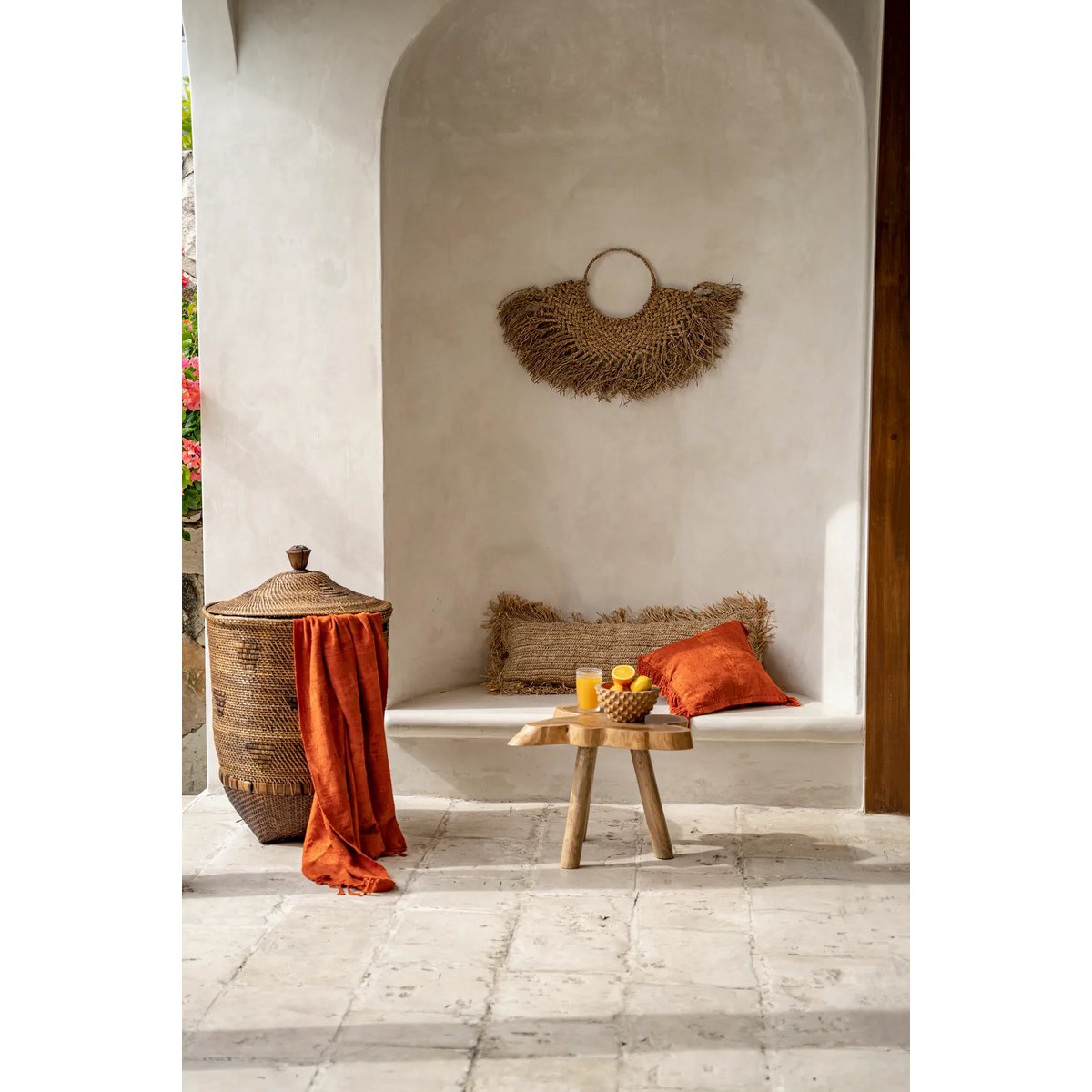 HANDGEWEBTER SAMTPLAID (ORANGE)