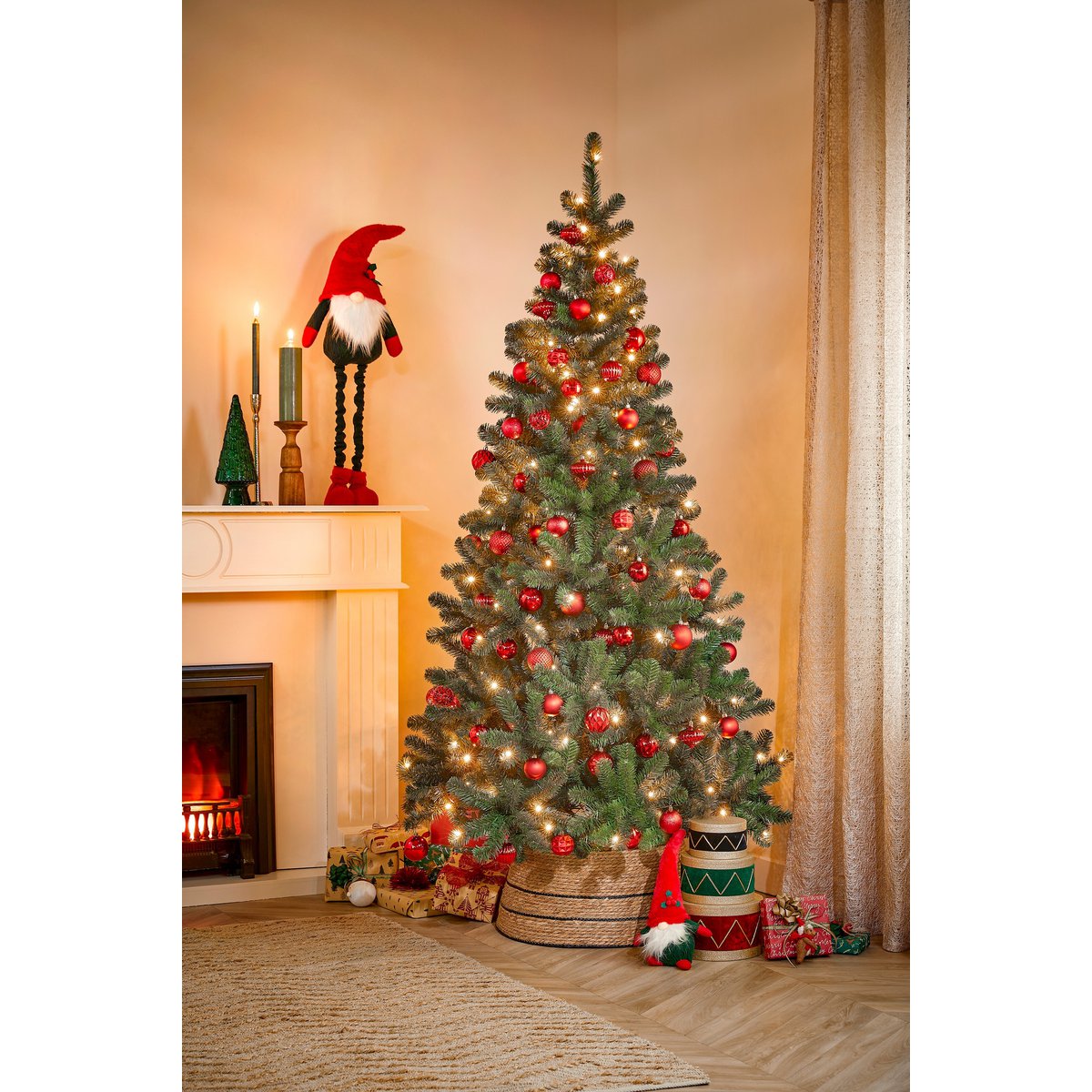 UNZERBRECHLICHE WEIHNACHTSKUGELN (ROT) - Ø7cm (60 Stk.)