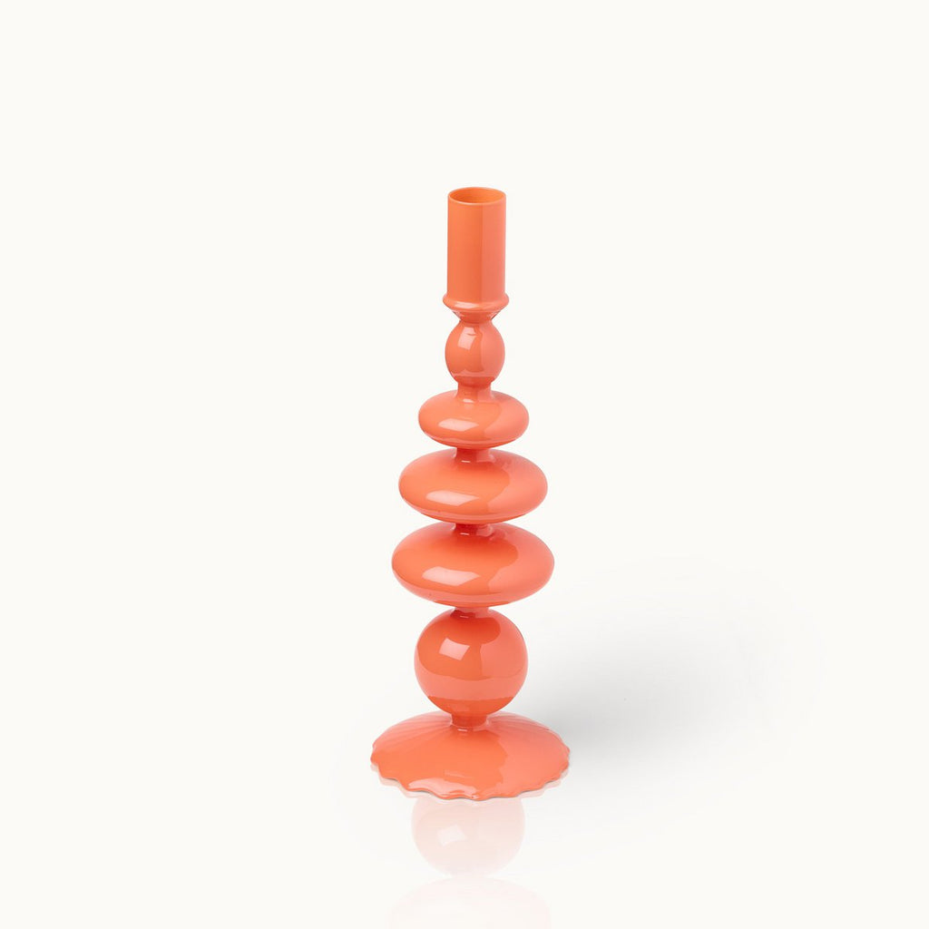 KERZENSTÄNDER BUBBLE AUS GLAS (ORANGE) - 28cm
