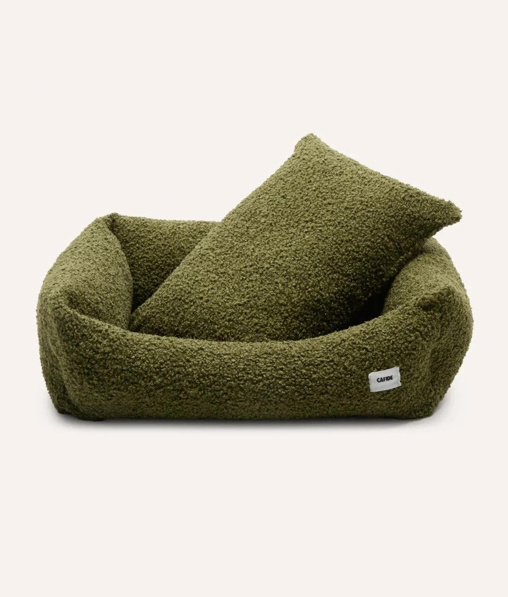 SNOZY HUNDEBETT MIT TEDDYFELL (GRÜN)
