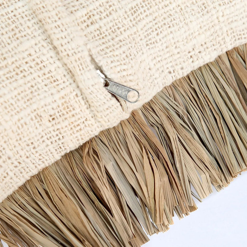 RAFFIA BAST-FRANSENKISSEN - 30x50cm