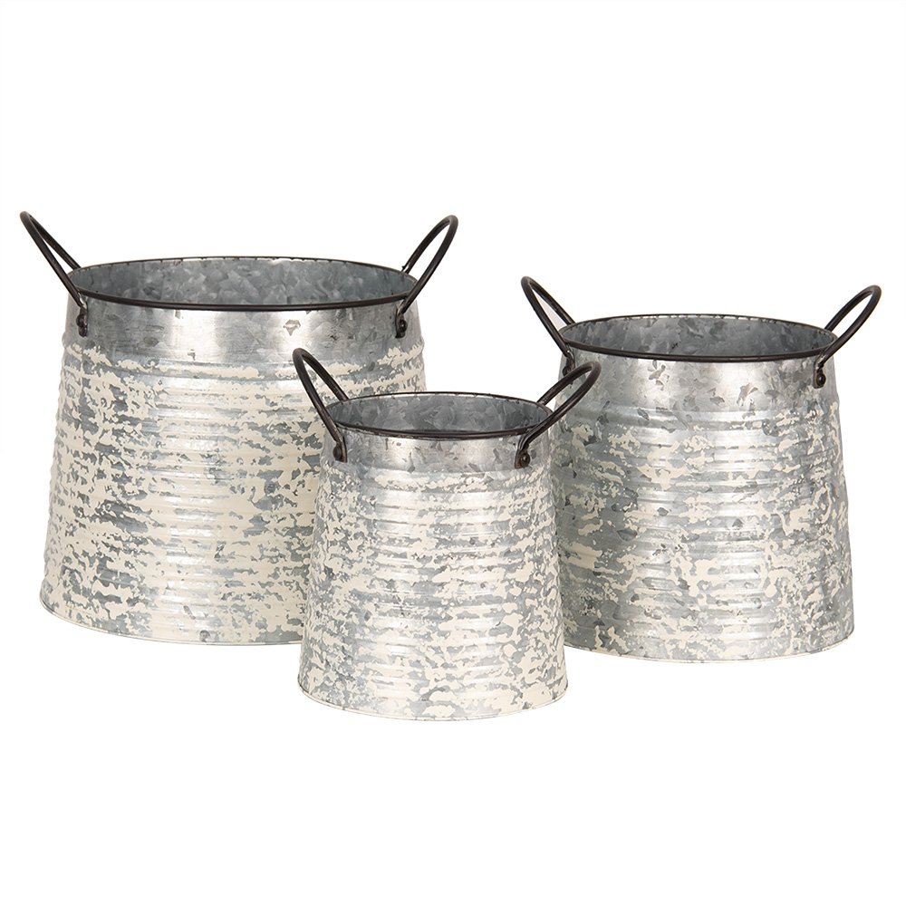 METALL BLUMENTÖPFE (3-ER SET)