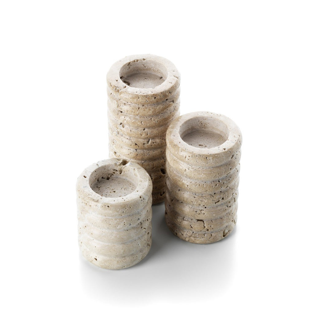 TRAVERTIN RIPPLE KERZENHALTER - 7,5cm