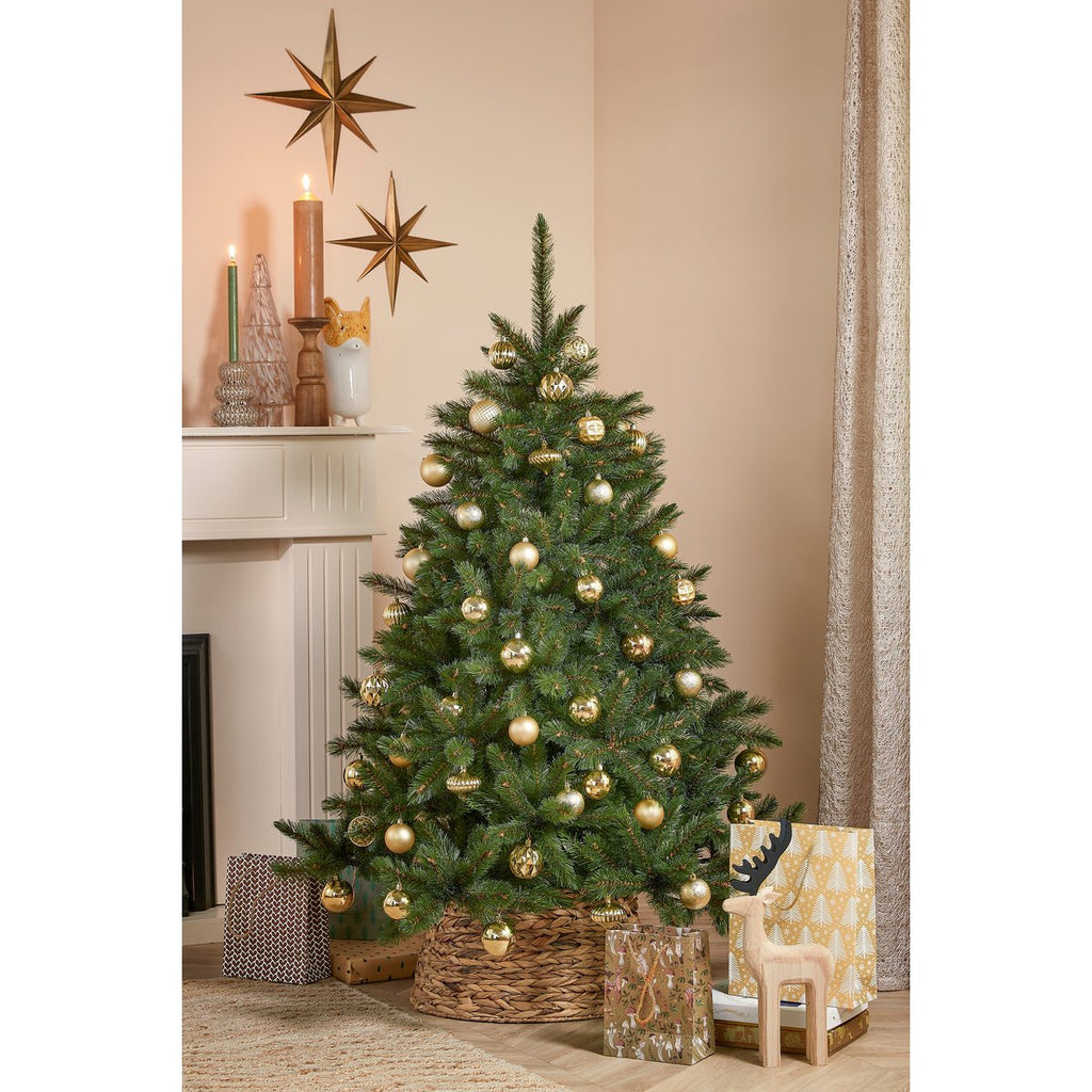 UNZERBRECHLICHE WEIHNACHTSKUGELN (GOLD) - Ø7cm (60 Stk.)