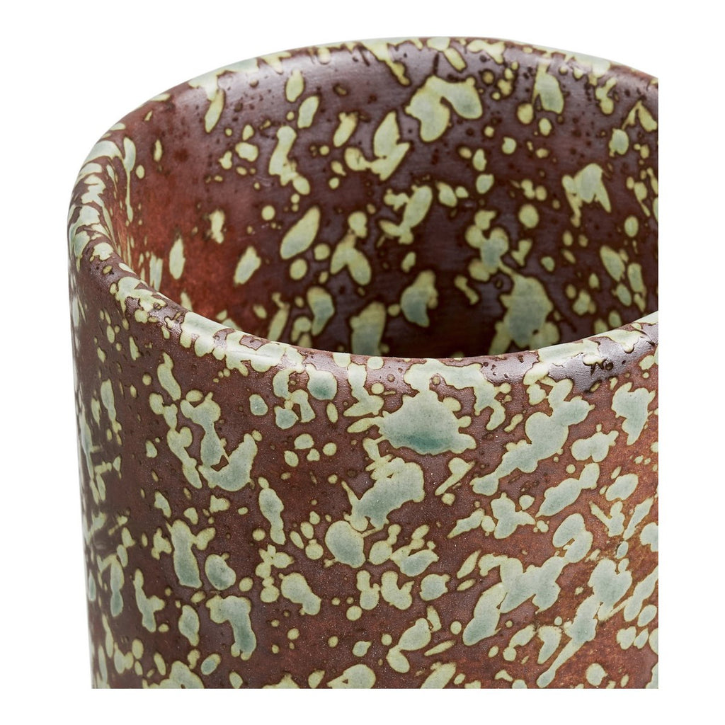 Vase aus Keramik (Dunkelbraun/Waldnachtgrün), 20cm – Ansicht 6