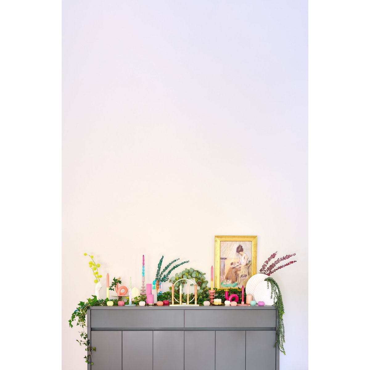 KERZENSTÄNDER BUBBLE AUS GLAS (PINK) - 28cm