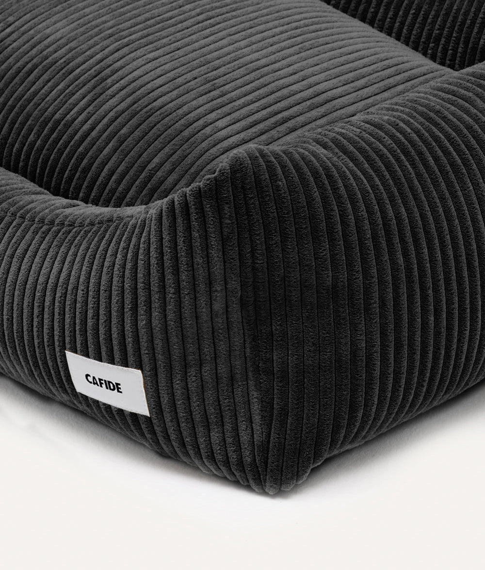SNOZY HUNDEBETT AUS CORD (SCHWARZ)
