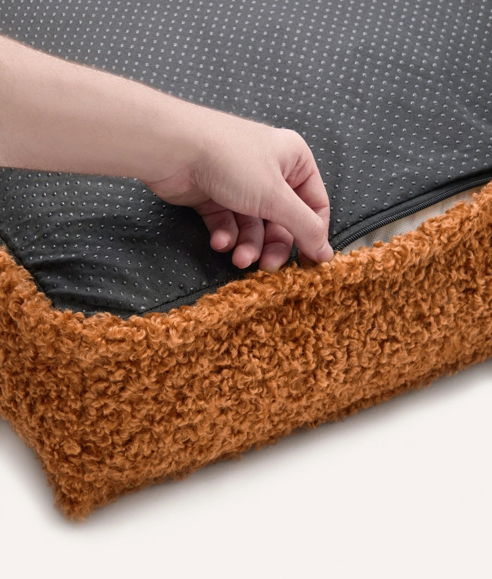 CUADRA HUNDEBETT WECHSELBEZUG MIT TEDDYFELL (ORANGE)