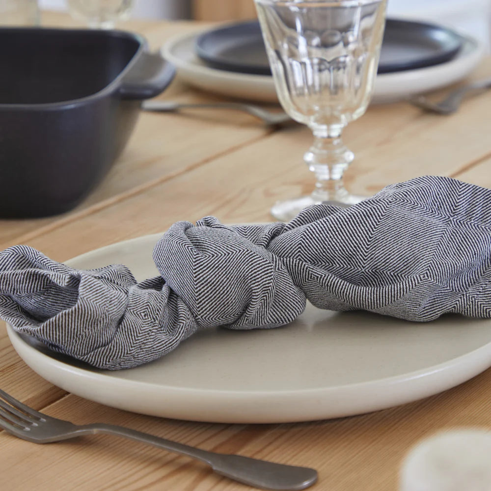 BAUMWOLL-/LEINEN SERVIETTE EMILIA (GREY)