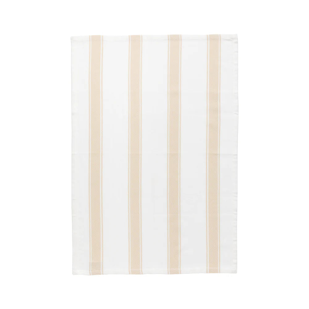 KÜCHENTUCH (BEIGE/WEIß) - 100% BAUMWOLLE
