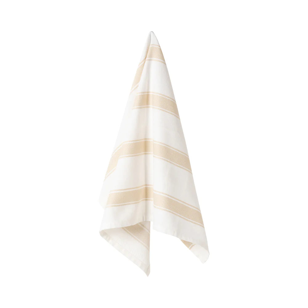 KÜCHENTUCH (BEIGE/WEIß) - 100% BAUMWOLLE