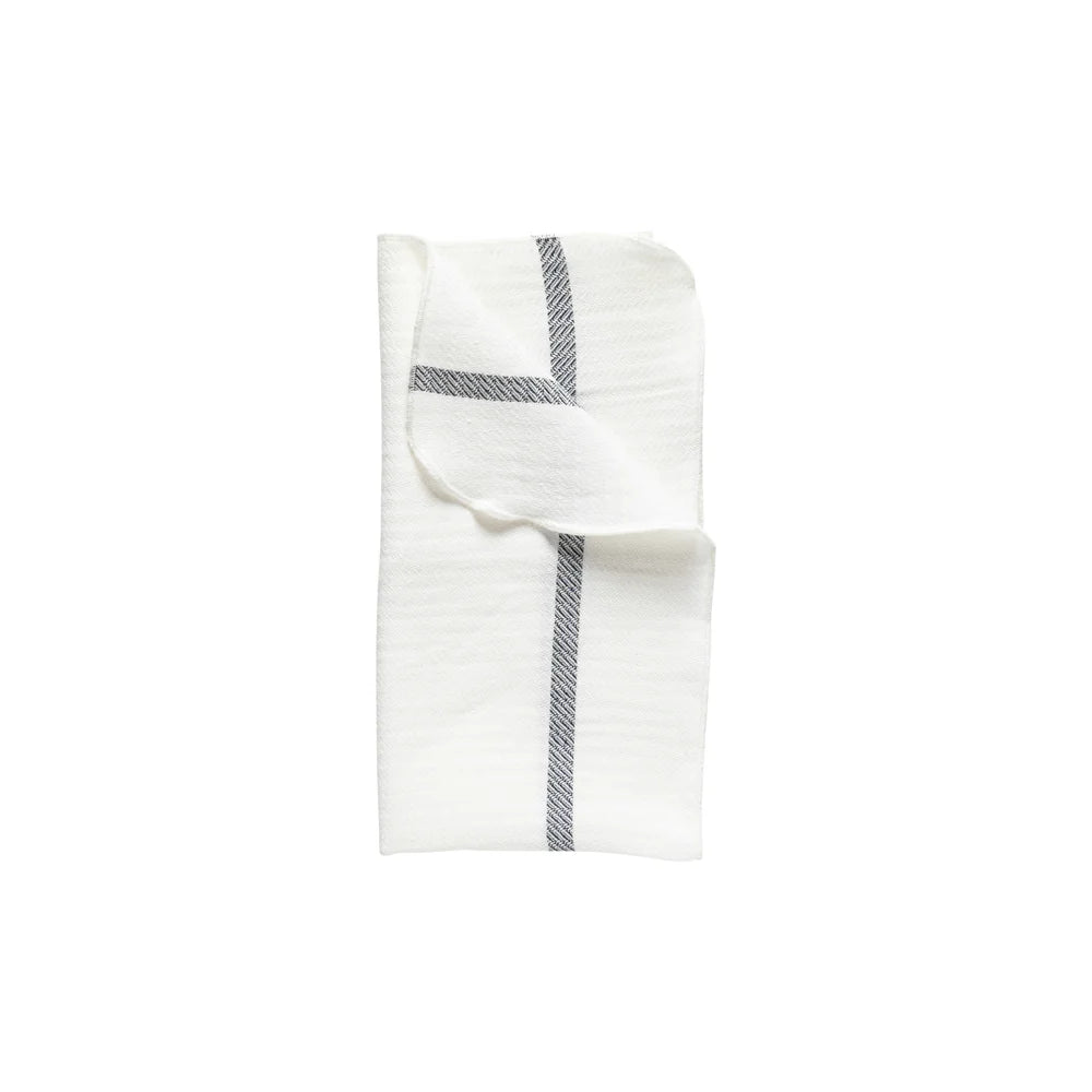 BAUMWOLL-/LEINEN SERVIETTE CAROLINA (WHITE BLUE)
