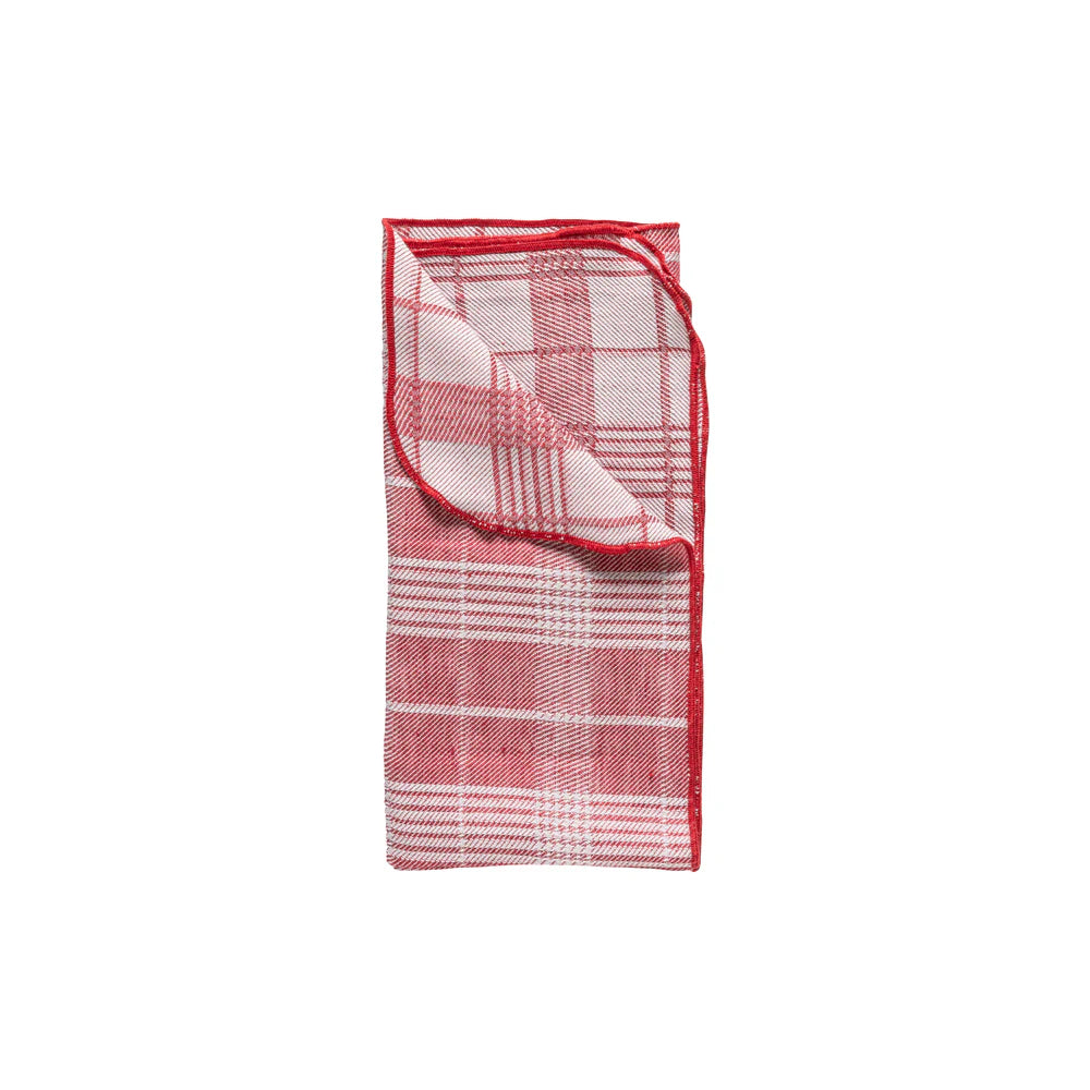 BAUMWOLL-/LEINEN SERVIETTE CAROLINA (RED)