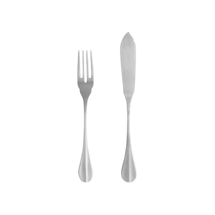 NAU FISCH BESTECK-SET (SILBER GEBÜRSTET) - 12 Stk.