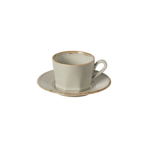 LUZIA TEE-/KAFFEETASSE MIT UNTERSETZER (GRAU)