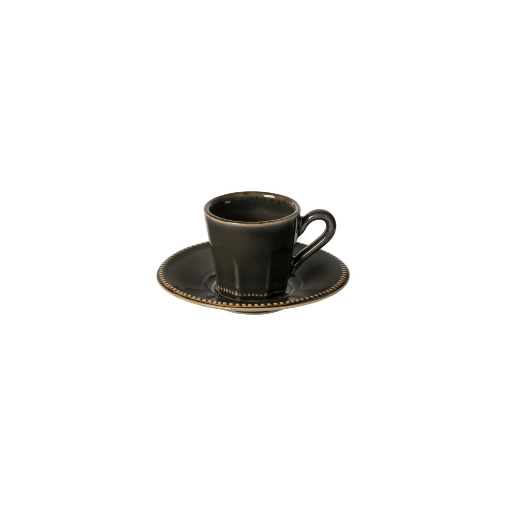 LUZIA ESPRESSOTASSE MIT UNTERSETZER (DUNKELGRAU)