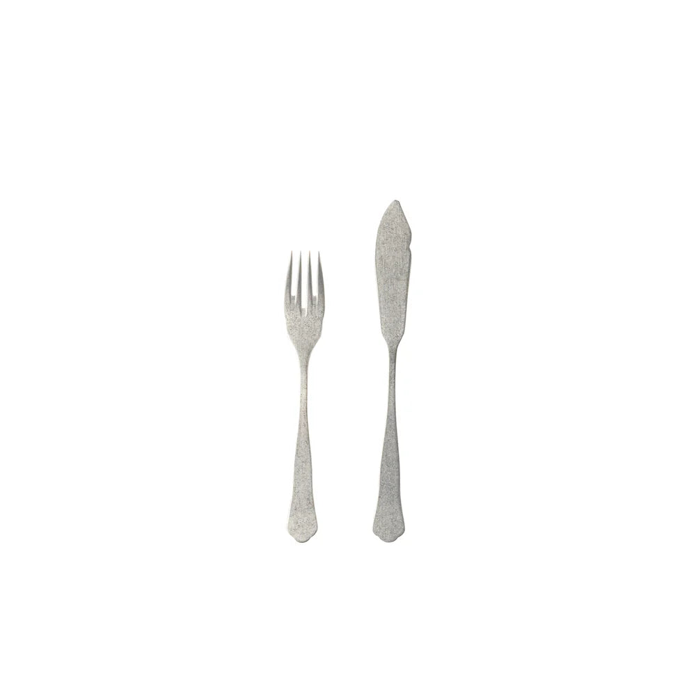 PRADO FISCH BESTECK-SET (SILBER GEBÜRSTET) - 12 Stk.