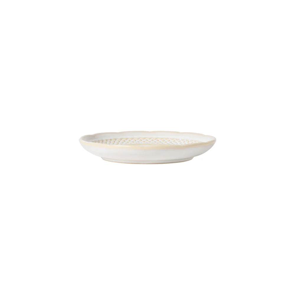 CRISTAL KLEINER TELLER (BEIGE/WEIß) - 15cm