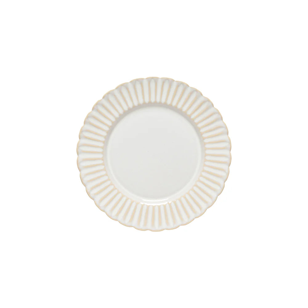 CRISTAL MITTLERER TELLER (BEIGE/WEIß) - 22cm