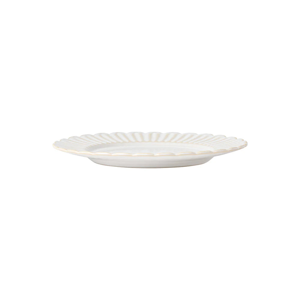 CRISTAL MITTLERER TELLER (BEIGE/WEIß) - 22cm