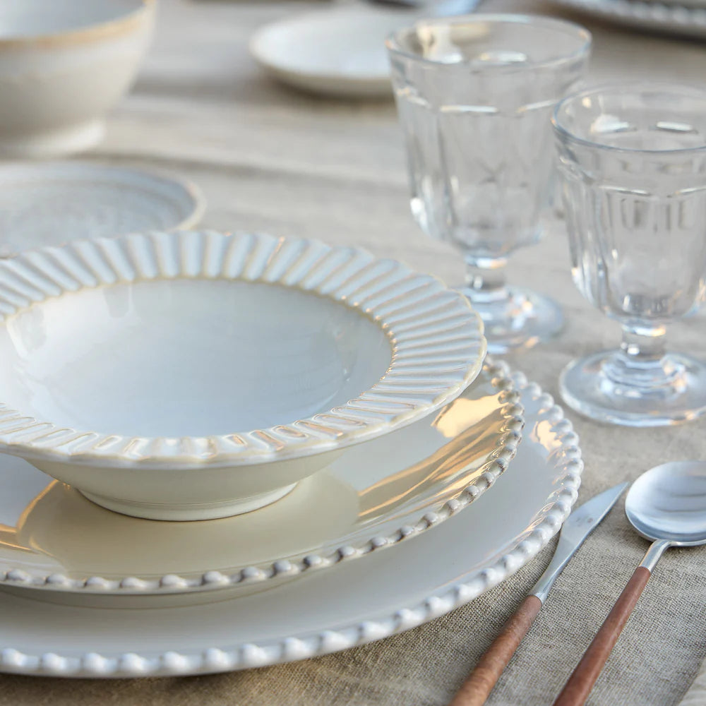 CRISTAL SUPPEN-/PASTATELLER (BEIGE/WEIß) - 23cm