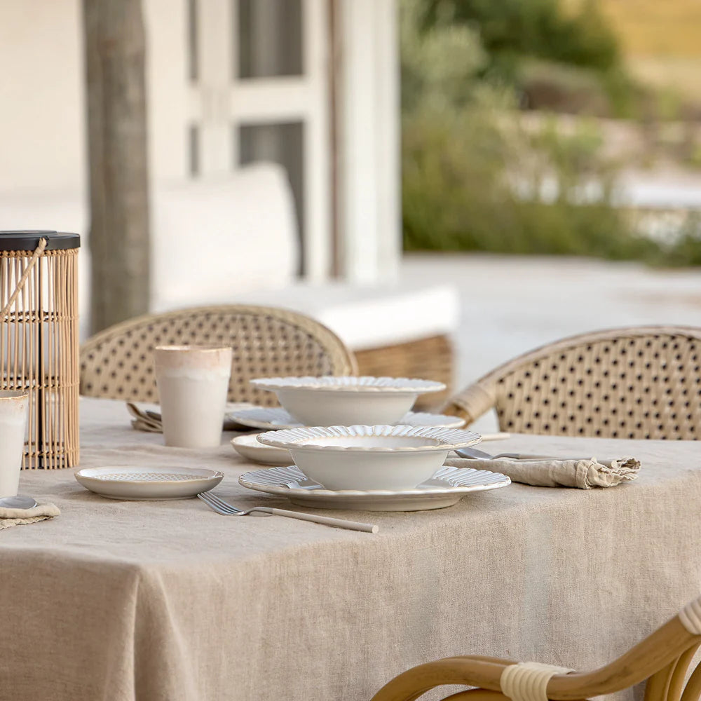 CRISTAL SUPPEN-/PASTATELLER (BEIGE/WEIß) - 23cm