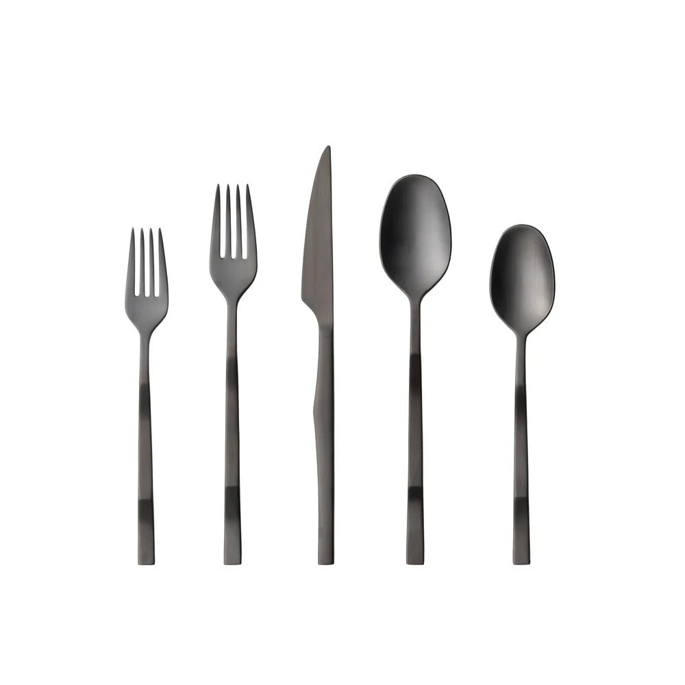 RAMO BESTECK-SET (SCHWARZ GEBÜRSTET) - 5 Stk.